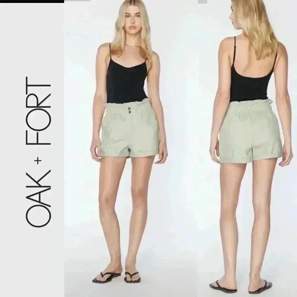 BNWOT Oak  + Fort PAPER BAG DENIM SHORTS size S , M - Picture 1 of 6